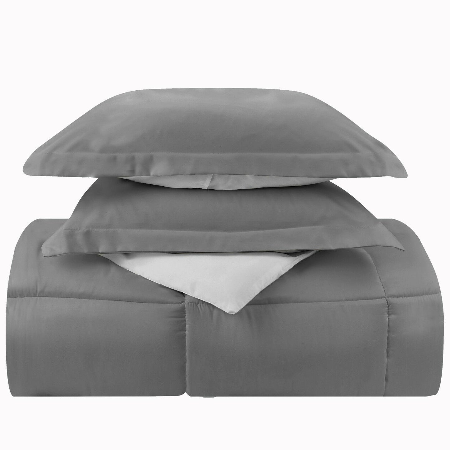 Quilts & Comforters - Down Alternative Comforter Set - 3 Piece Reversible Comforter w/ Shams -