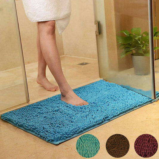 Rugs - Bathroom Floor Mat - Shaggy, Anti-Slip Absorbent Shower Rug - 4 Colors! -