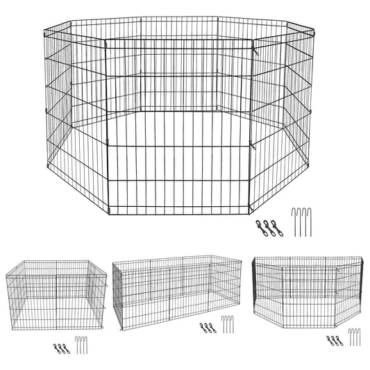 Fence Panels - Dog Crate Pet Play Pen Fence - 8 Panels - 30 Inches -