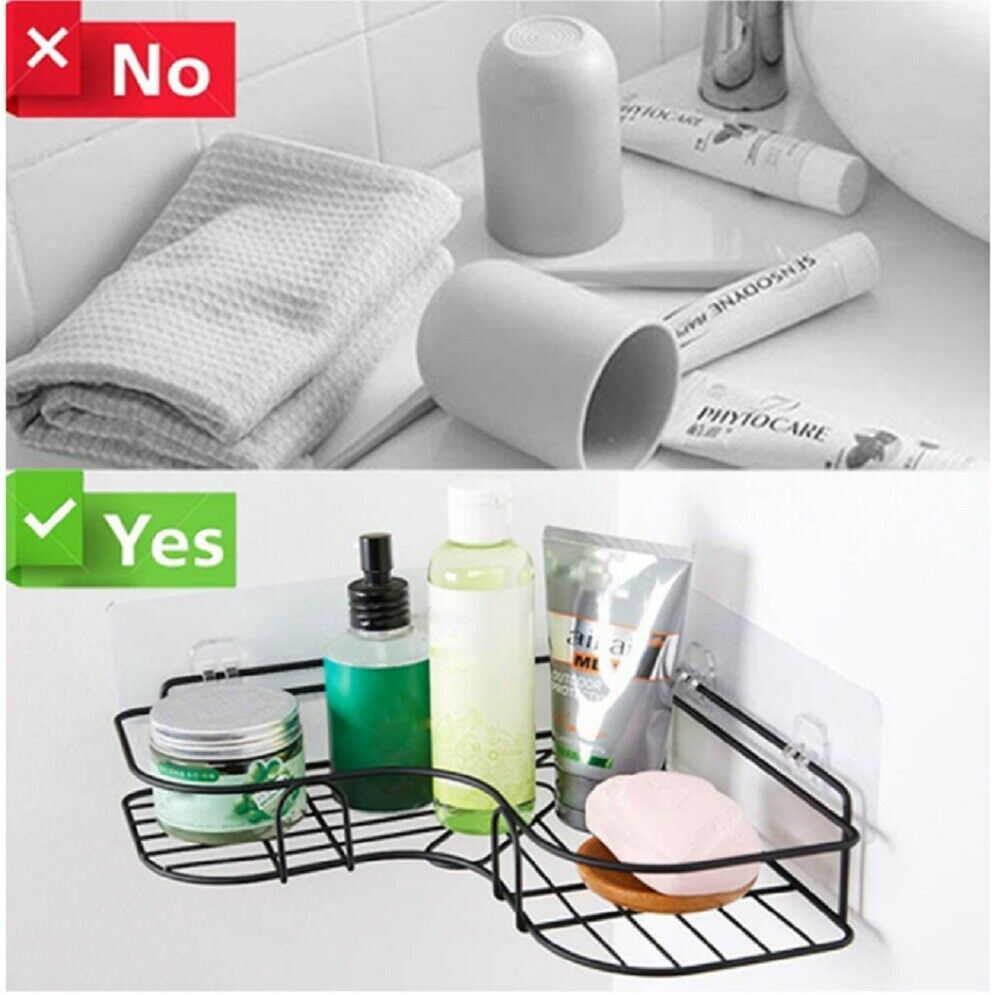 Wall Shelves & Ledges - Corner Shower Shelf Caddy - Stainless Steel Bathroom Storage Shelf Organizer -