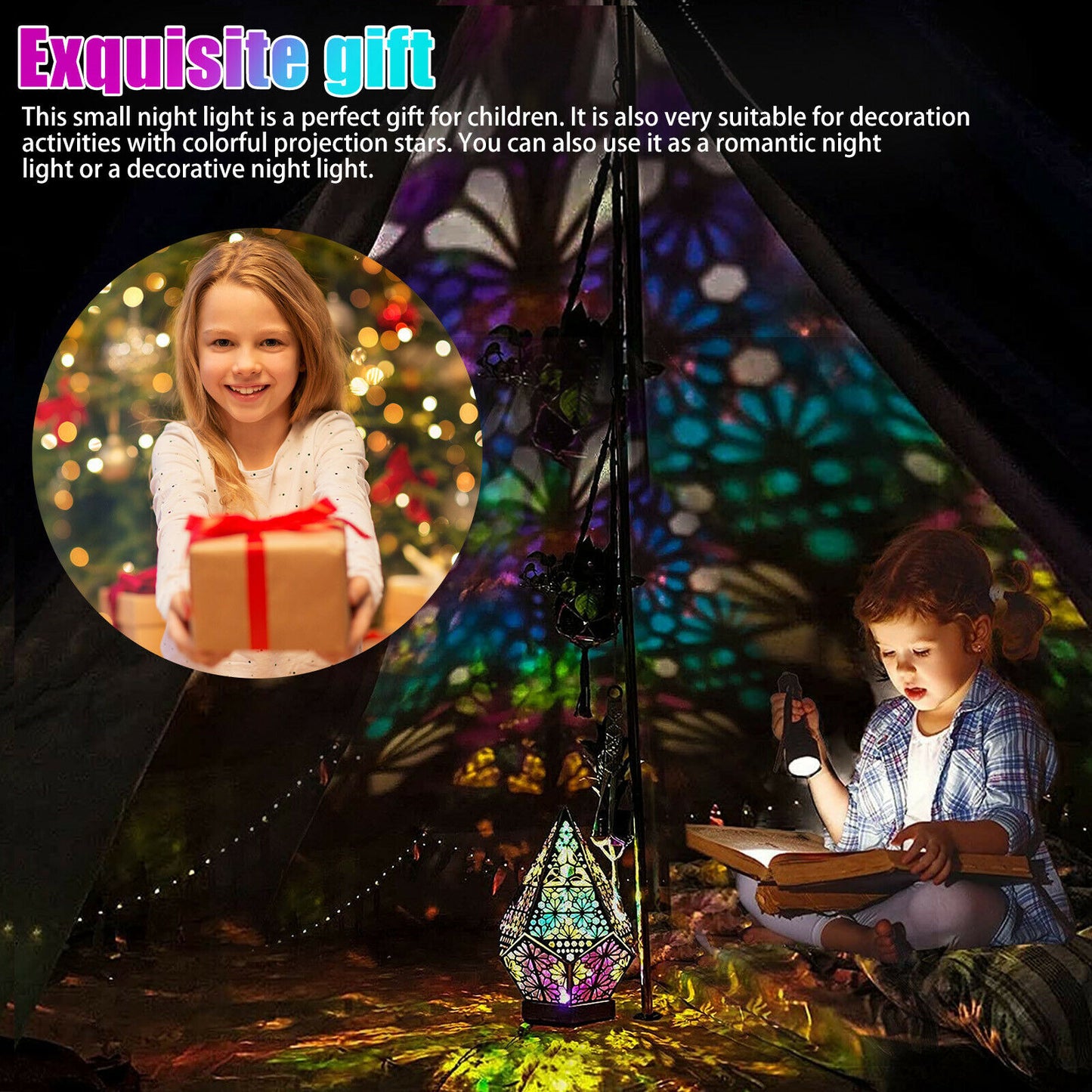 Lamps - Led Light - 3D Bohemian Colorful Night Light - Sky Projector Lamp -