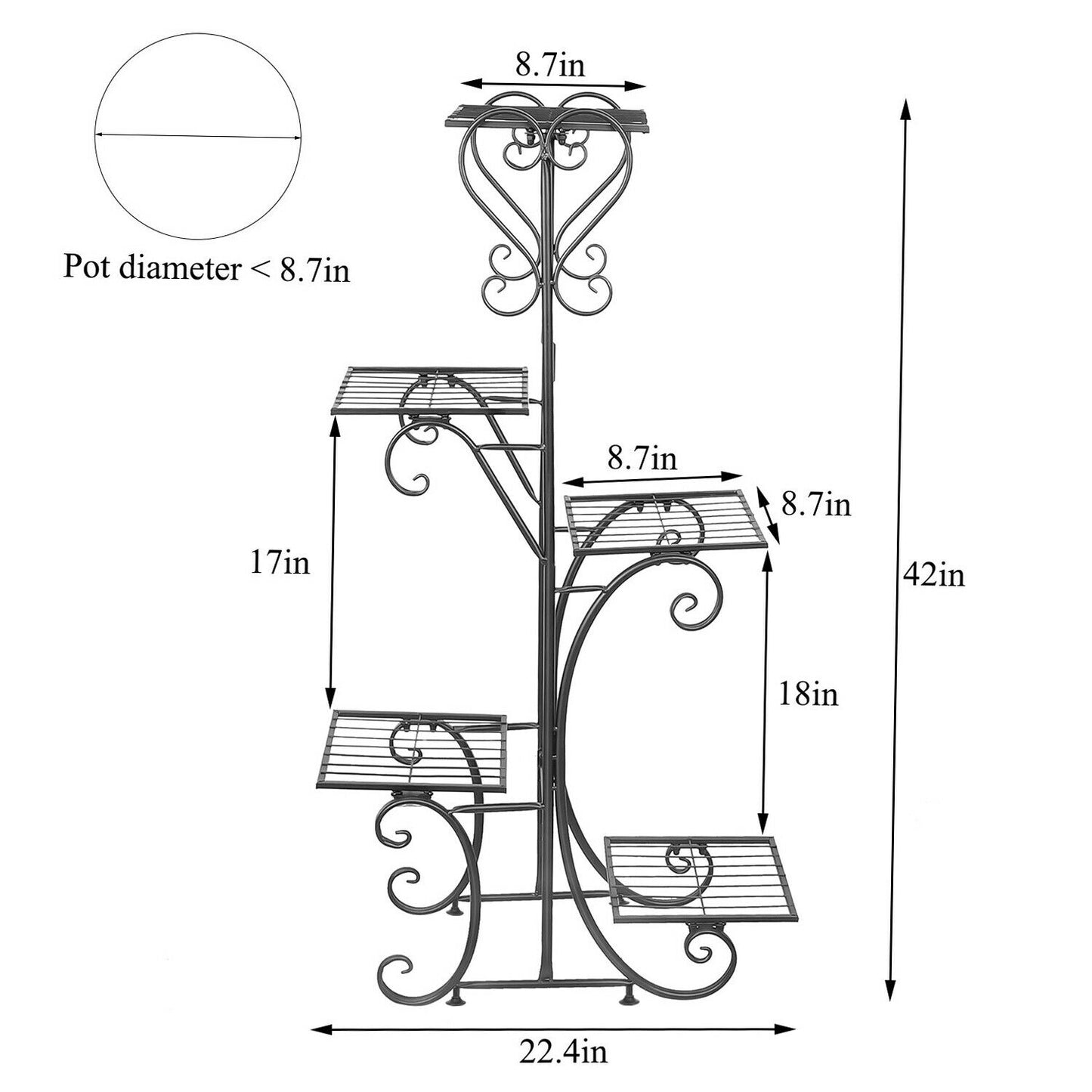 Plant Stands - Plant Stand Indoor - Metal Plant Shelf - Extra Large Anti Rust Iron -