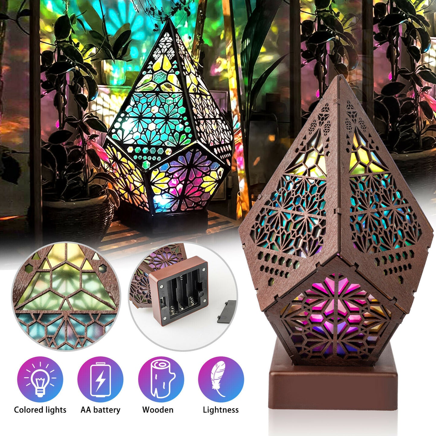 Lamps - Led Light - 3D Bohemian Colorful Night Light - Sky Projector Lamp -