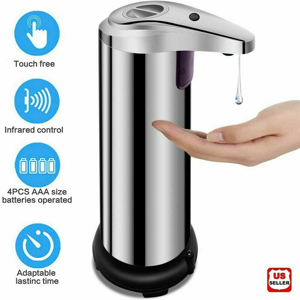 Soap & Lotion Dispensers - Touchless Soap Dispenser - Stainless Steel Automatic Sensor Hand Soap -