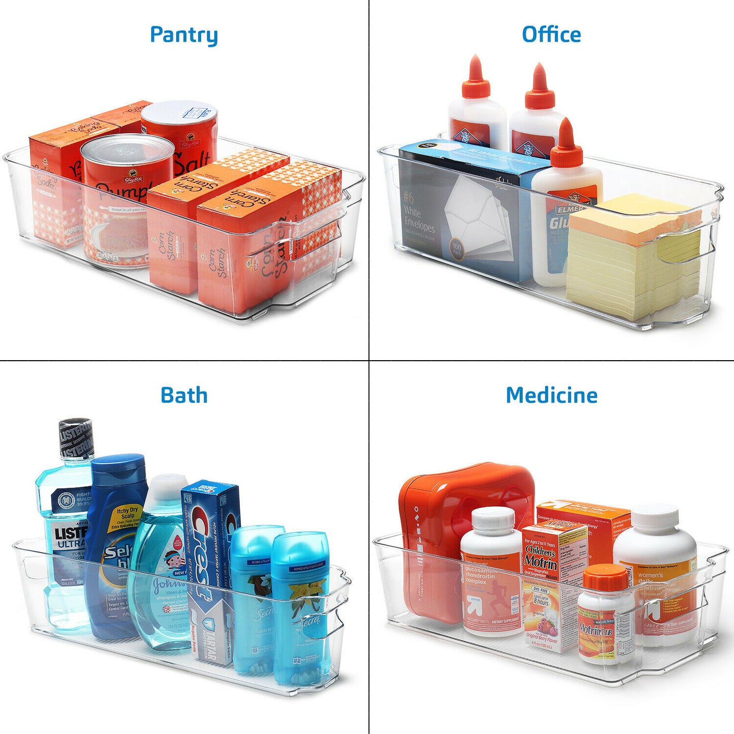 Refrigerator Accessories - Refrigerator Organizer Storage Bins - Clear Plastic Containers 14pcs -
