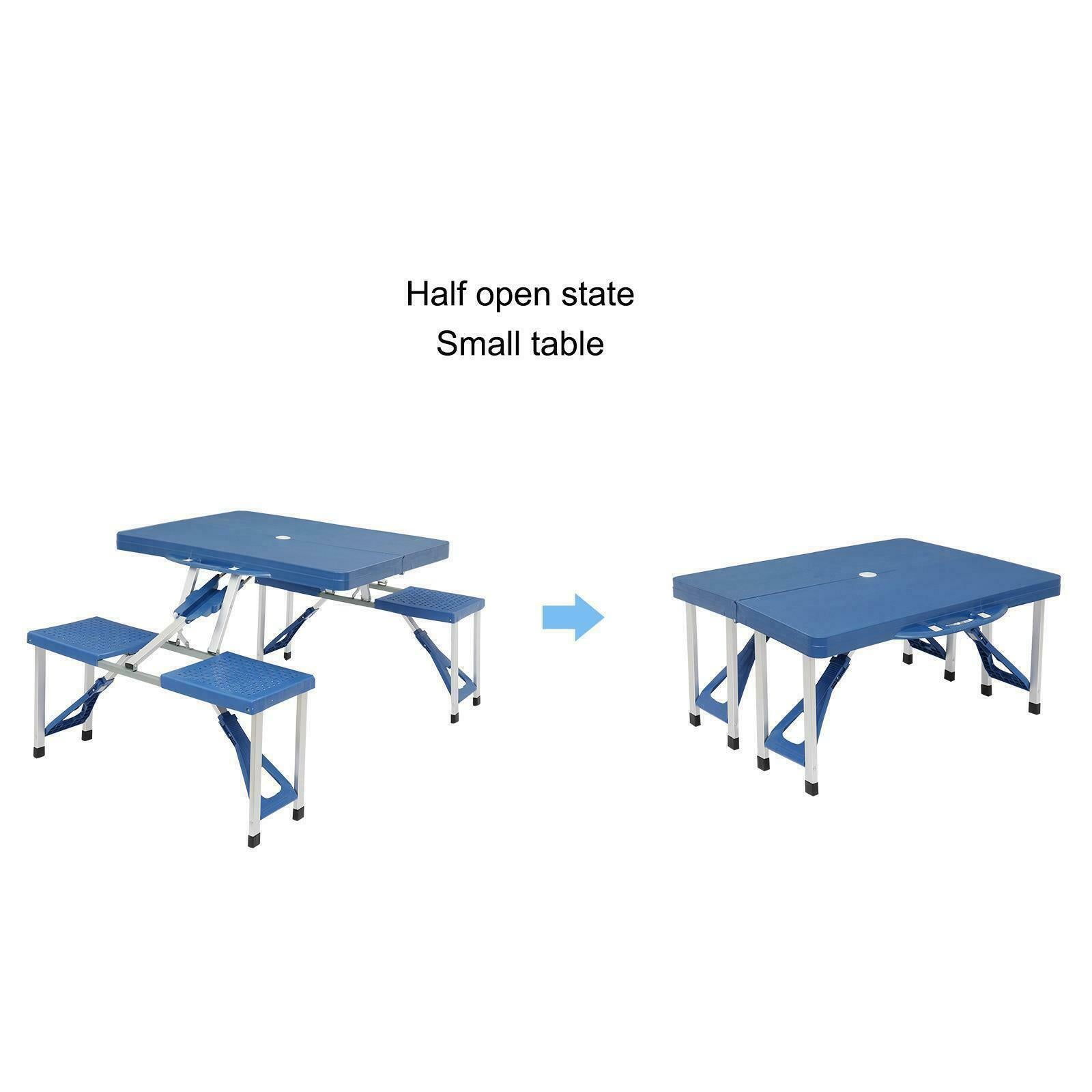 Folding Tables - Folding Picnic Table - Portable Set with Seats for Outdoors & Camping -