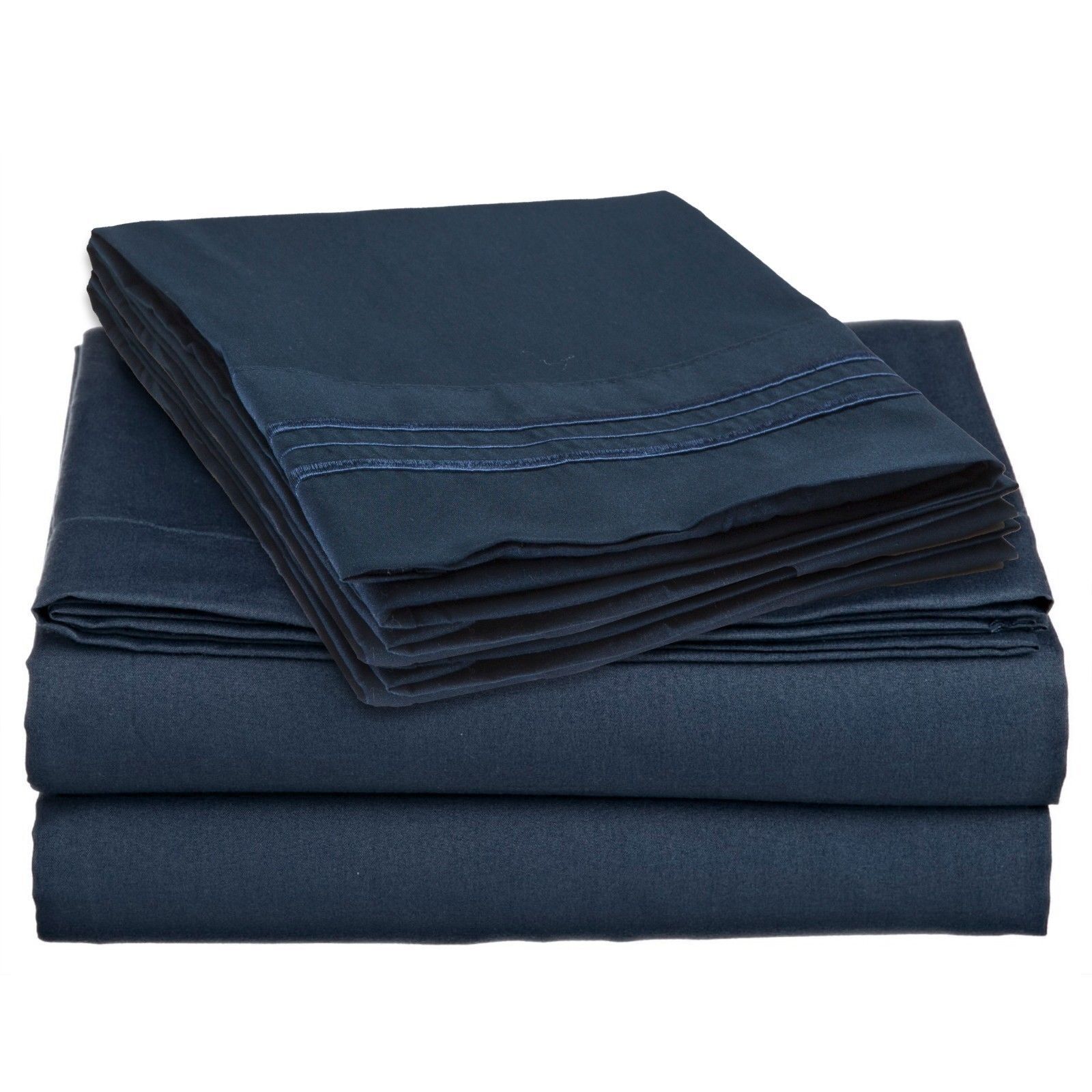 Bed Sheets - Deep Pocket Bed Sheets- 4 Piece Set, Queen, King, Twin, or Full Size - Twin / Navy Blue