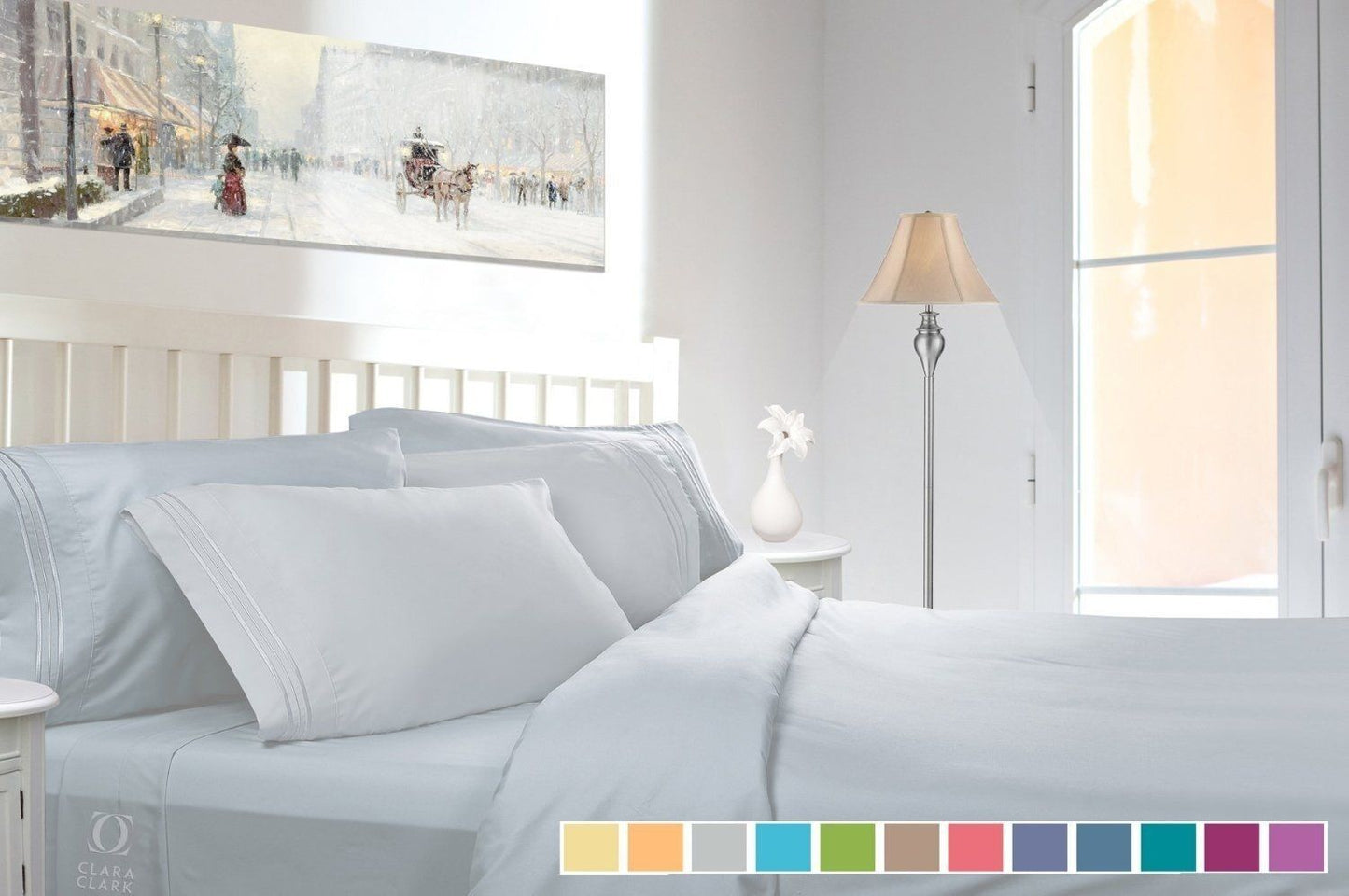 Bed Sheets - Bed Sheets Set - Deep Pocket Queen King Full Twin - 4 Piece 12 Colors! - Twin / Light Silver Gray