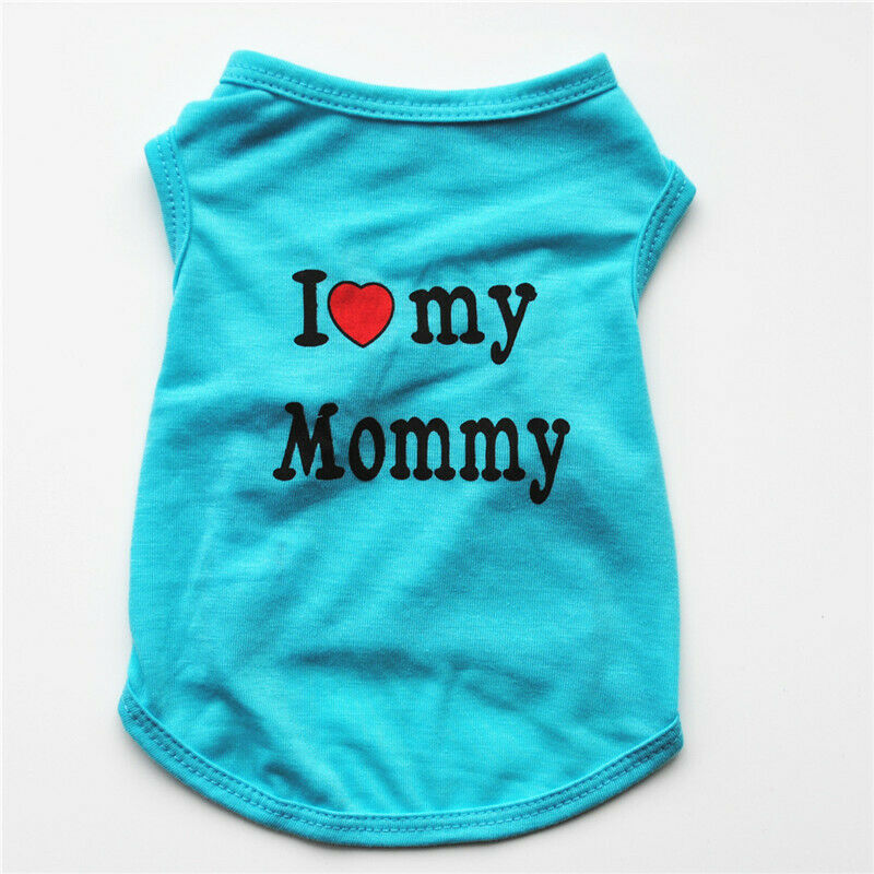 Dog Apparel - Small Dog Clothes - Chihuahua Sweater Coat - Pet Apparel - I love my Mommy (Blue) / S