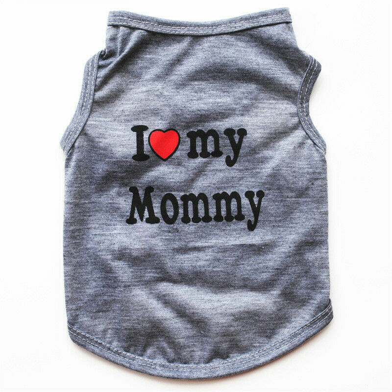 Dog Apparel - Small Dog Clothes - Chihuahua Sweater Coat - Pet Apparel - I Love my Mommy (Grey) / S