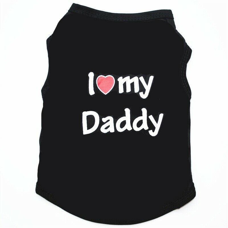 Dog Apparel - Small Dog Clothes - Chihuahua Sweater Coat - Pet Apparel - I love My Daddy (Black) / S