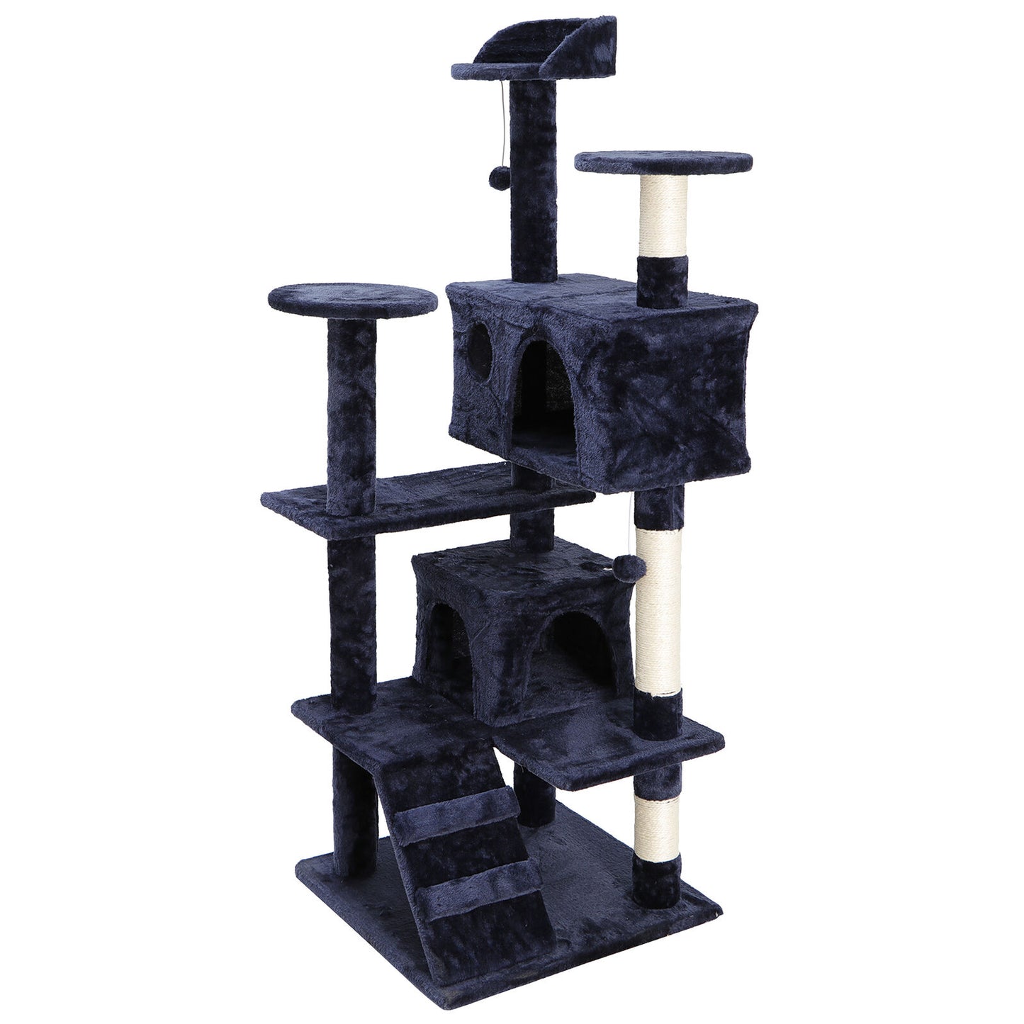 Cat Beds - Cat Tree Tower House - 53" - Blue