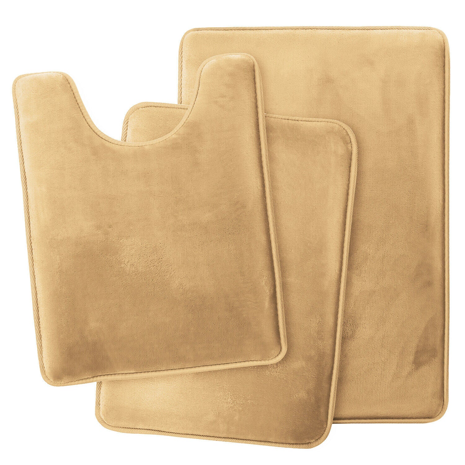 Bath Mats & Rugs - Memory Foam Bath Mat - Absorbent Bathroom Rugs Set - Gold