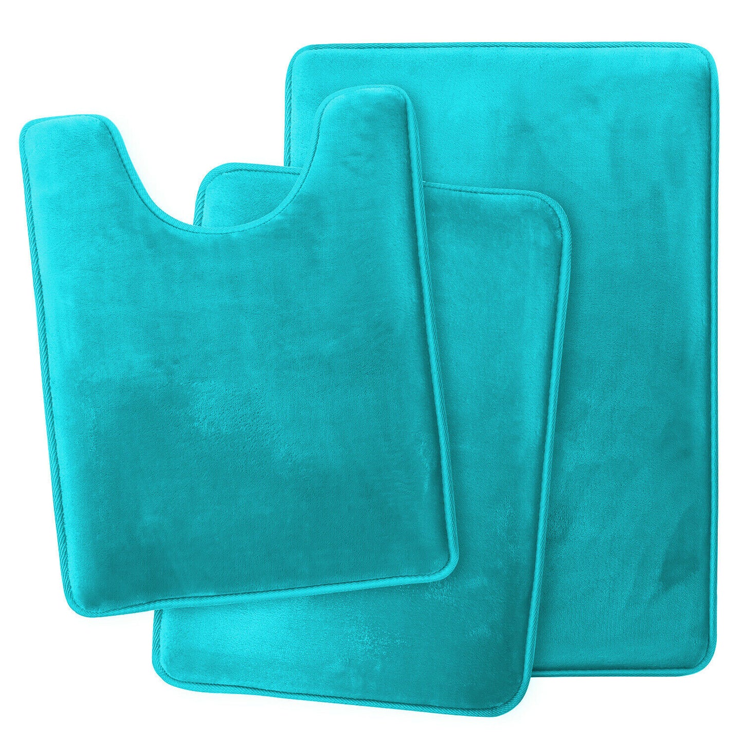 Bath Mats & Rugs - Memory Foam Bath Mat - Absorbent Bathroom Rugs Set - Teal