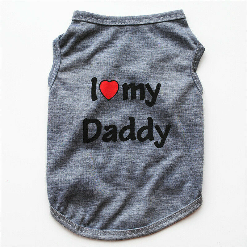 Dog Apparel - Small Dog Clothes - Chihuahua Sweater Coat - Pet Apparel - I love my Daddy (Grey) / S