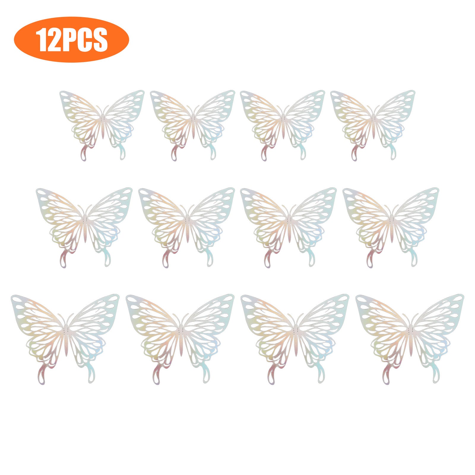 - Home Decor 3D Butterfly Wall Stickers- Art Wall Decorations 12pcs - Silver D / 12 PCS