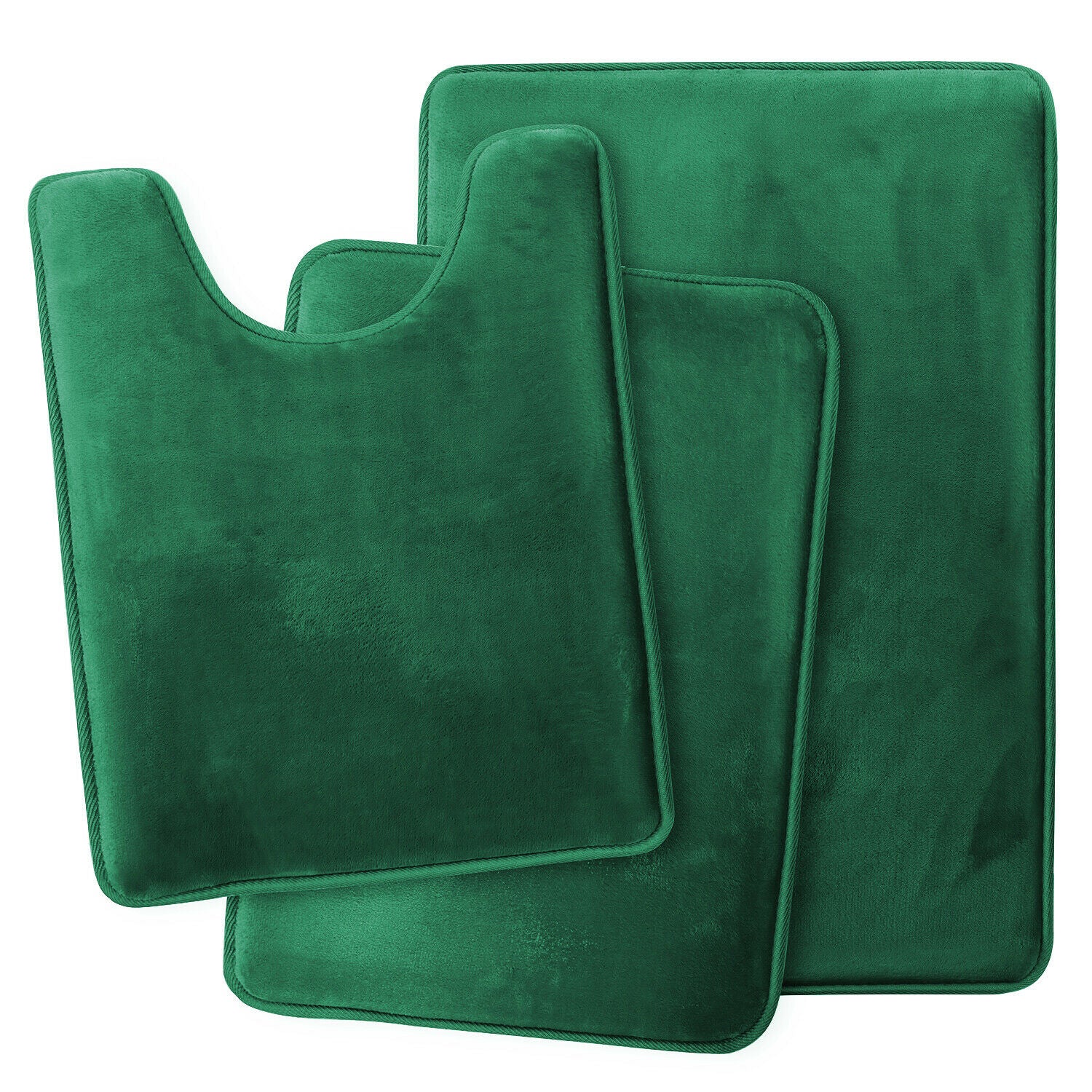 Bath Mats & Rugs - Memory Foam Bath Mat - Absorbent Bathroom Rugs Set - Hunter Green