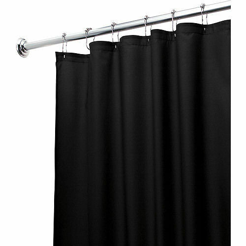 Shower Curtains - Vinyl Shower Curtain Liner - 21 Colors & Patterns - Black