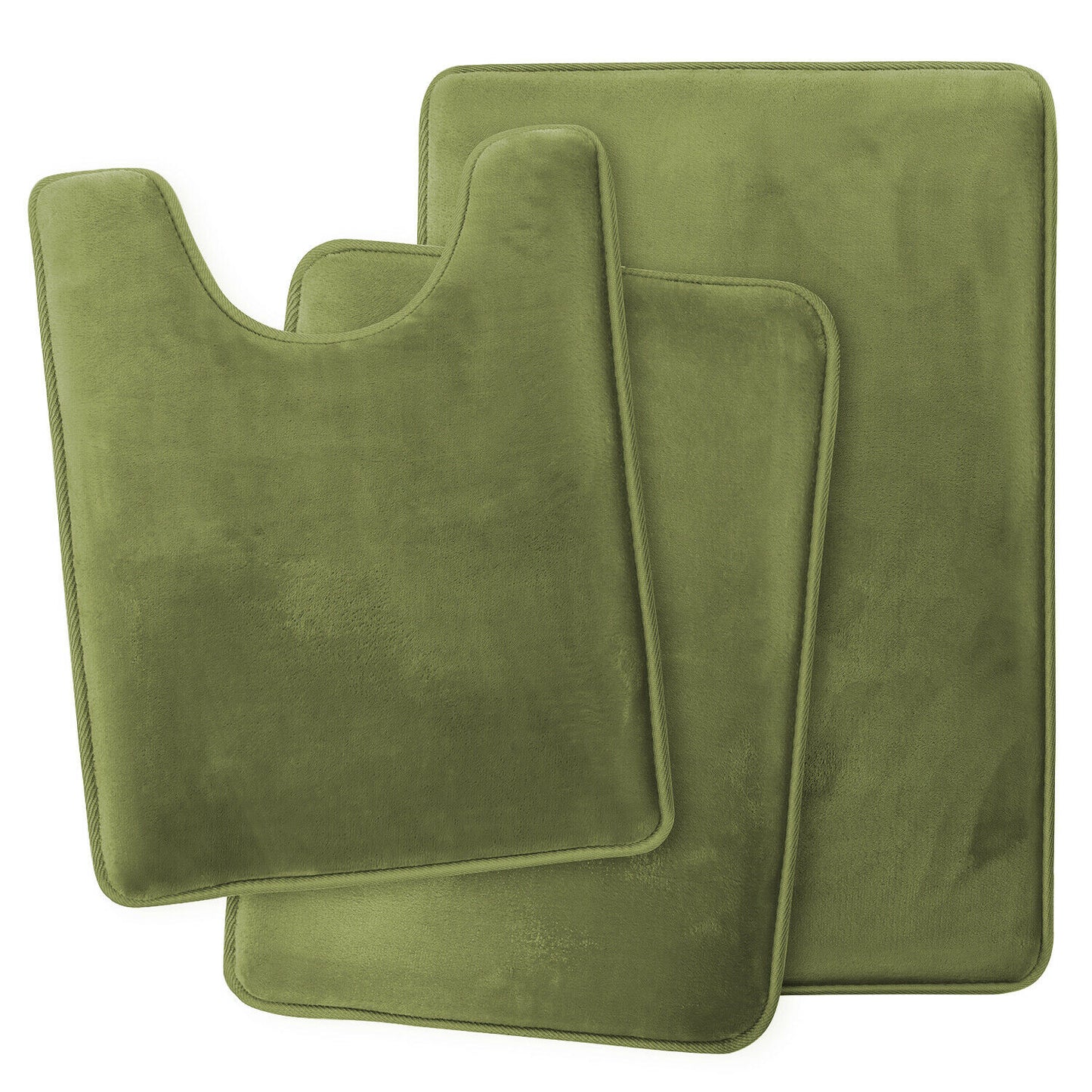 Bath Mats & Rugs - Memory Foam Bath Mat - Absorbent Bathroom Rugs Set - Green