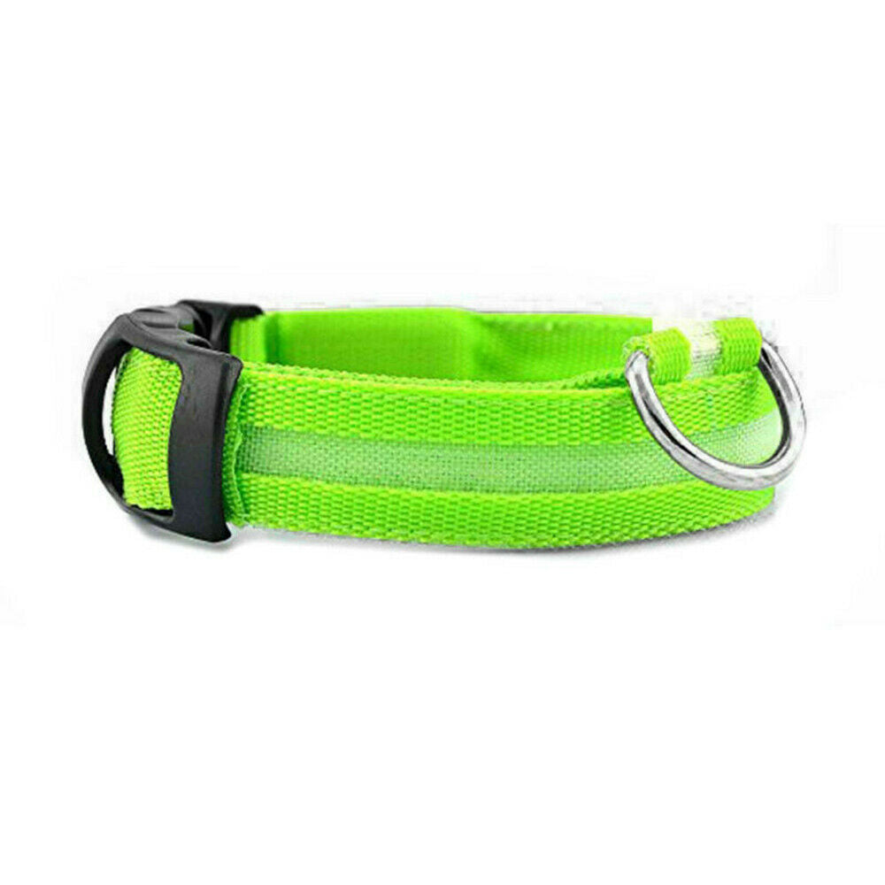 Pet Collars & Harnesses - Dog Collar - Safety LED Light Waterproof Pet Collar - Adjustable S-Xl - Small / Green