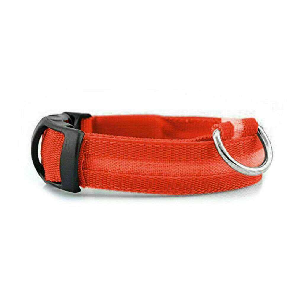 Pet Collars & Harnesses - Dog Collar - Safety LED Light Waterproof Pet Collar - Adjustable S-Xl - Small / Red